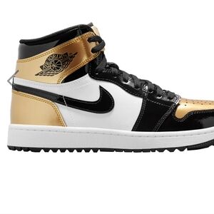 Men's and gold golf shoes